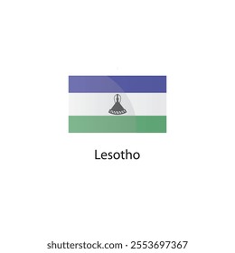 Flat square icon of Lesotho flag. Simple vector illustration.