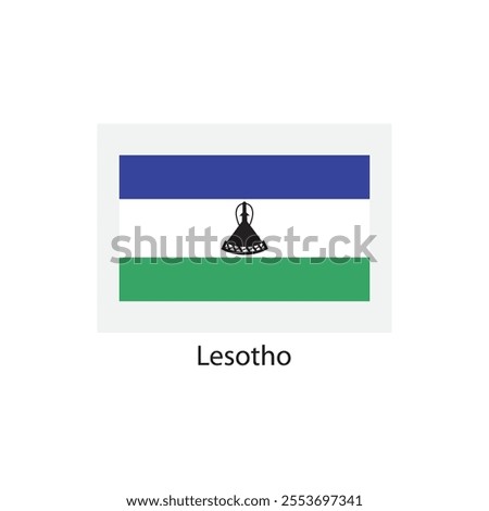 Flat square icon of Lesotho flag. Simple vector illustration.