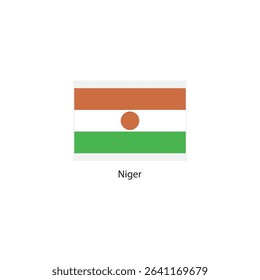 Flat square icon of Niger flag. Simple vector illustration.