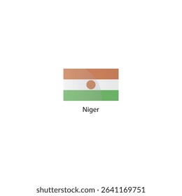 Flat square icon of Niger flag. Simple vector illustration.