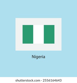 Flat square icon of Nigeria flag. Simple vector illustration.