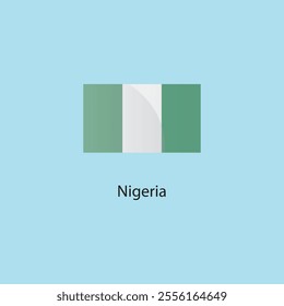 Flat square icon of Nigeria flag. Simple vector illustration.