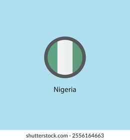 Flat square icon of Nigeria flag. Simple vector illustration.