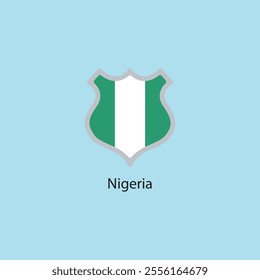 Flat square icon of Nigeria flag. Simple vector illustration.