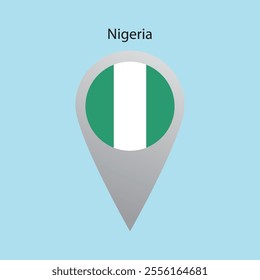 Flat square icon of Nigeria flag. Simple vector illustration.