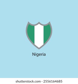 Flat square icon of Nigeria flag. Simple vector illustration.