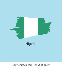 Flat square icon of Nigeria flag. Simple vector illustration.