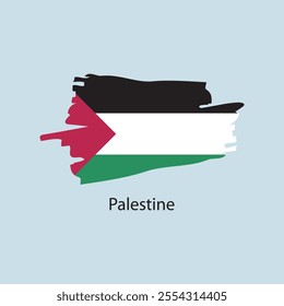 Flat square icon of Palestine flag. Simple vector illustration.