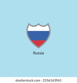 Flat square icon of Russia flag. Simple vector illustration.