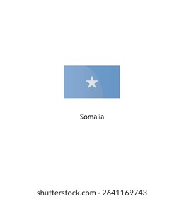 Flat square icon of Somalia flag. Simple vector illustration.