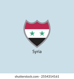 Flat square icon of Syria flag. Simple vector illustration.