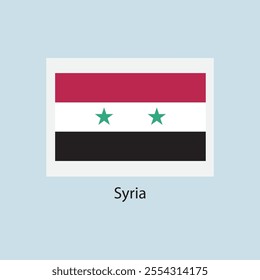 Flat square icon of Syria flag. Simple vector illustration.