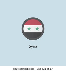 Flat square icon of Syria flag. Simple vector illustration.