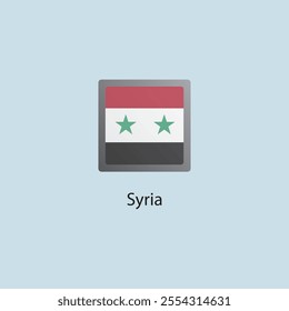 Flat square icon of Syria flag. Simple vector illustration.