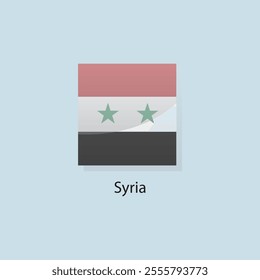 Flat square icon of Syria flag. Simple vector illustration.