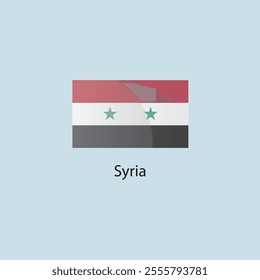 Flat square icon of Syria flag. Simple vector illustration.