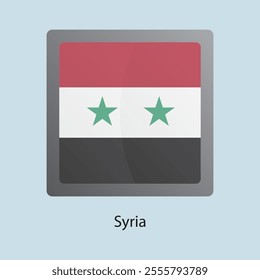 Flat square icon of Syria flag. Simple vector illustration.