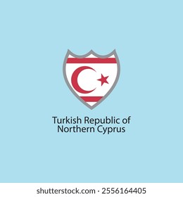 Flat square icon of Turkish Republic of Northern Cyprus flag. Simple vector illustration.