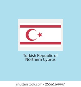 Flat square icon of Turkish Republic of Northern Cyprus flag. Simple vector illustration.