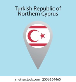 Flat square icon of Turkish Republic of Northern Cyprus flag. Simple vector illustration.