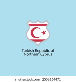 Flat square icon of Turkish Republic of Northern Cyprus flag. Simple vector illustration.