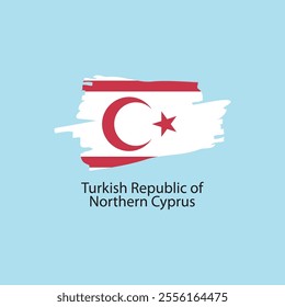 Flat square icon of Turkish Republic of Northern Cyprus flag. Simple vector illustration.