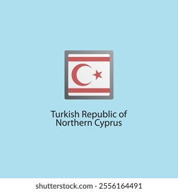 Flat square icon of Turkish Republic of Northern Cyprus flag. Simple vector illustration.