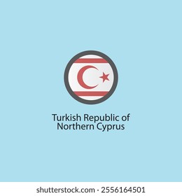 Flat square icon of Turkish Republic of Northern Cyprus flag. Simple vector illustration.