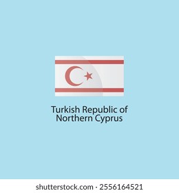 Flat square icon of Turkish Republic of Northern Cyprus flag. Simple vector illustration.