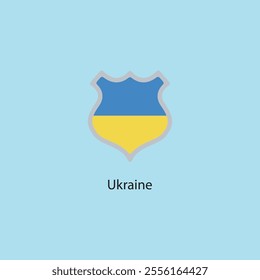 Flat square icon of Ukraine flag. Simple vector illustration.