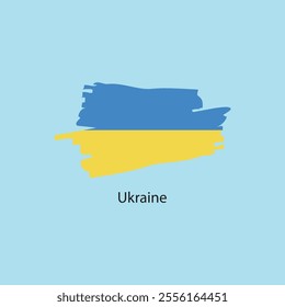Flat square icon of Ukraine flag. Simple vector illustration.