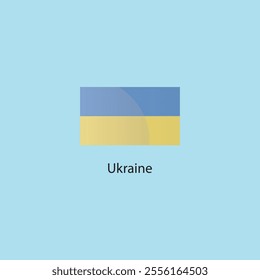 Flat square icon of Ukraine flag. Simple vector illustration.