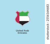 Flat square icon of United Arab Emirates flag. Simple vector illustration.