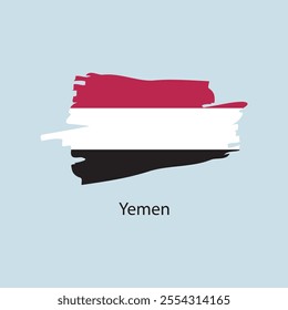 Flat square icon of Yemen flag. Simple vector illustration.