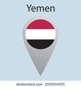 Flat square icon of Yemen flag. Simple vector illustration.