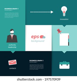 Flat square infographic. Colored vector tab. 