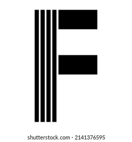flat square letter F icon logo 