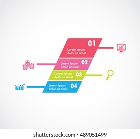 Flat square of options infographics banner elements for business office.