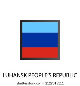 Flat squary flag of Luhansk people's republic icon. Simple isolated button. Eps10 vector illustration.