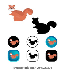 Flat Squirrel Animal Icon Collection