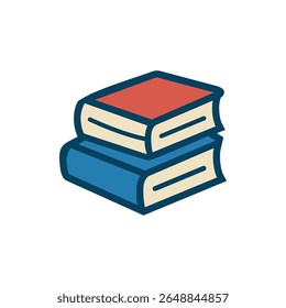 Pilha plana de livros ícone em estilo vetorial, perfeito para educação, leitura, biblioteca escolar, estudo, literatura, universidade, acadêmico e design de ferramentas de aprendizagem