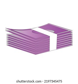 flat stack of cash money illustration