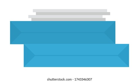 Papel de pila plana de papel internacional a4 tamaño de imagen vectorial.