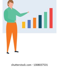 Flat staff training illustration vector