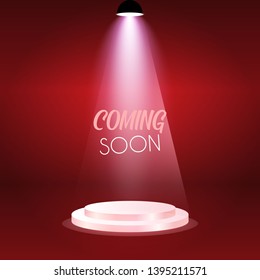 Flat stage podium with pink lamp