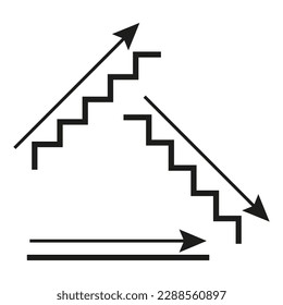Flache Treppen Pfeile Ikone für Konzept-Design. Geschäftserfolg. Vektorgrafik.