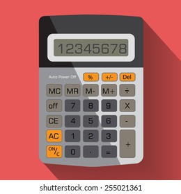 flat standard calculator  long shadow / smart calculator   design for business and web site or technology