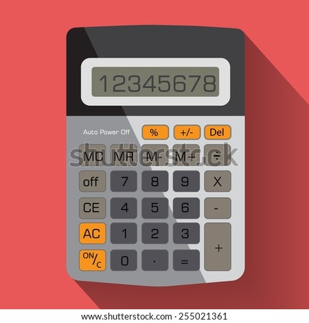 flat standard calculator  long shadow / smart calculator   design for business and web site or technology