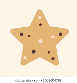 Flat Star Cookie Illustration. Hand drawn vector graphic design.