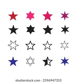 Flat Star Icons for Apps, Websites, and Presentations